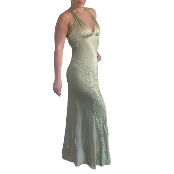 Jovani Silk Gown Light Green
